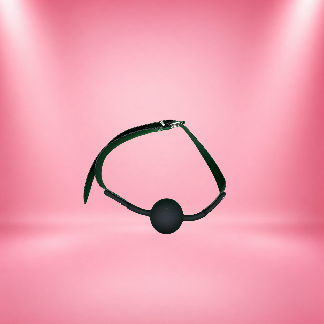 Black gag ball with leather strap