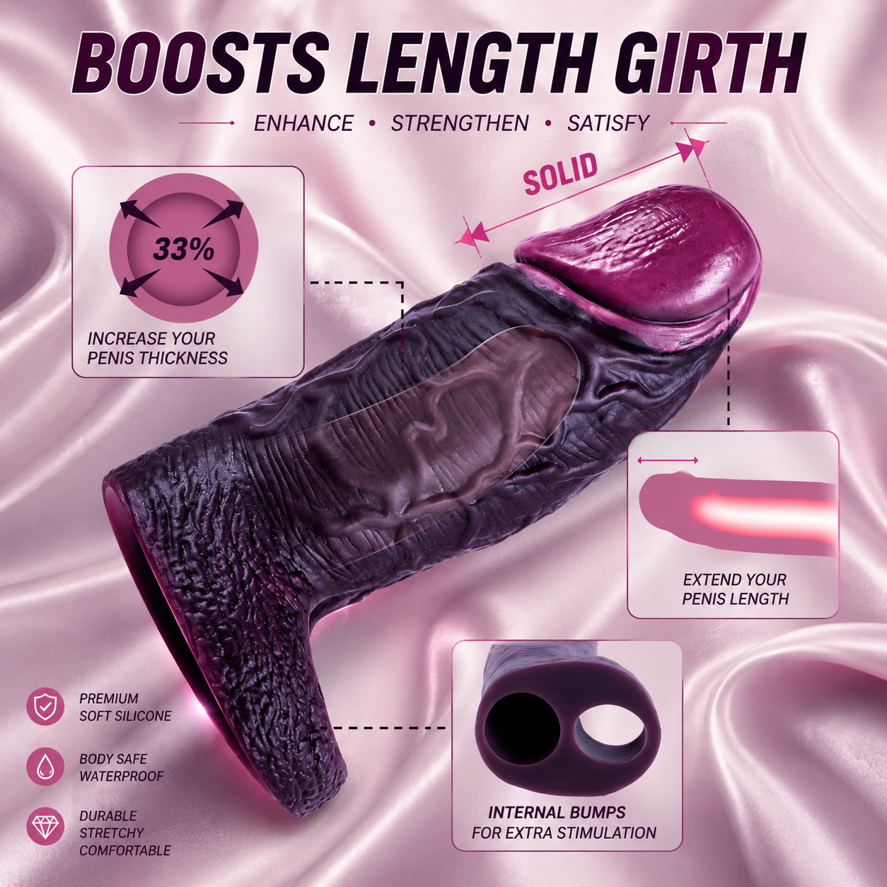 Premium, flexible silicone  Penis extender