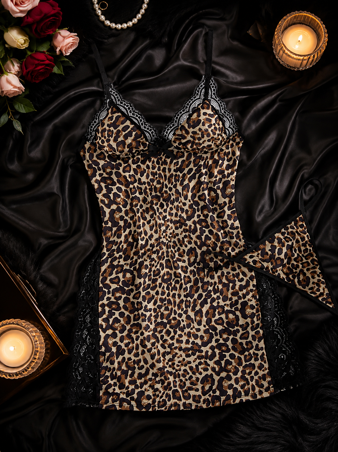 Cheetah Print 2 Piece Lingerie- MEDIUM