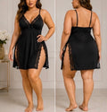 2 Piece Sexy Split Side Lace Nightgown- MEDIUM